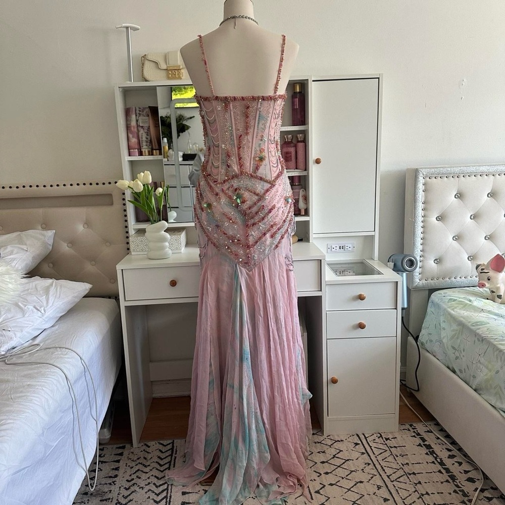 Ethereal Vintage Mermaid corset Beaded Prom Dress - Picture 8 of 8